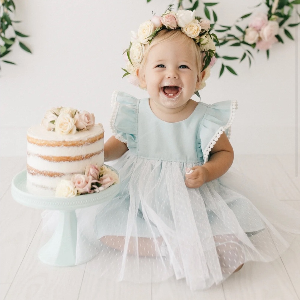 Joy Marie Special Occasion Blue Tulle Dress 12-18 M